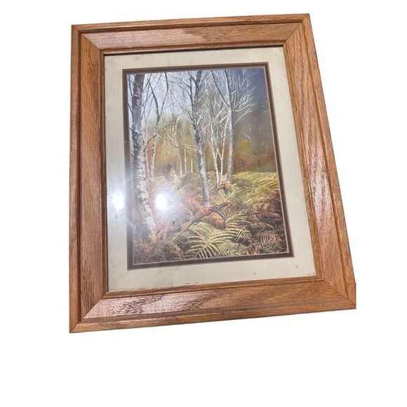 Pheasants Foil Wall Art Picture Rustic Hologram Decor bird hunting - Picture 3 of 10